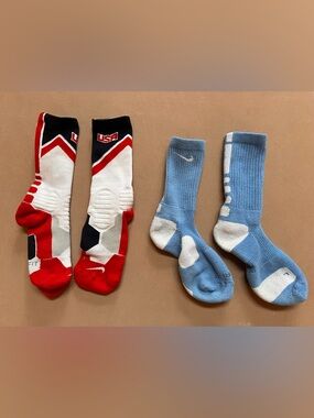 Nike Light Blue and White & Red, White and Blue Athletic Crew Socks Women’s